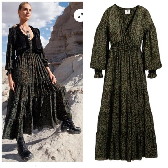 Peruvian Connection Maxi Cheetah Print Dress Size M – Boho Chic Animal Print - Picture 12 of 12